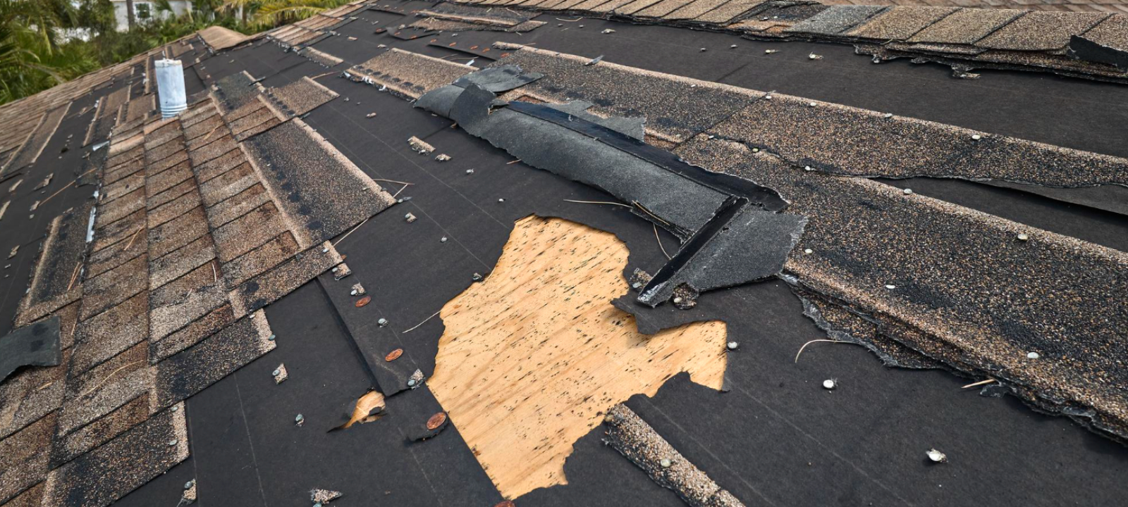 Damaged Roof Shingles Near Roof Edges